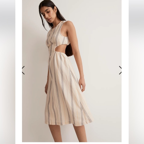 Cutout Midi Dress in Stripe - Picture 2 of 9